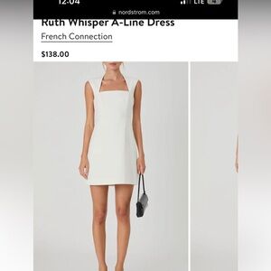FRENCH CONNECTION WHITE RUTH WHISPER A LINE DRESS